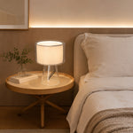 Bild in die Galerieansicht laden, Natural Glass Table Lamp With Fabric Shade