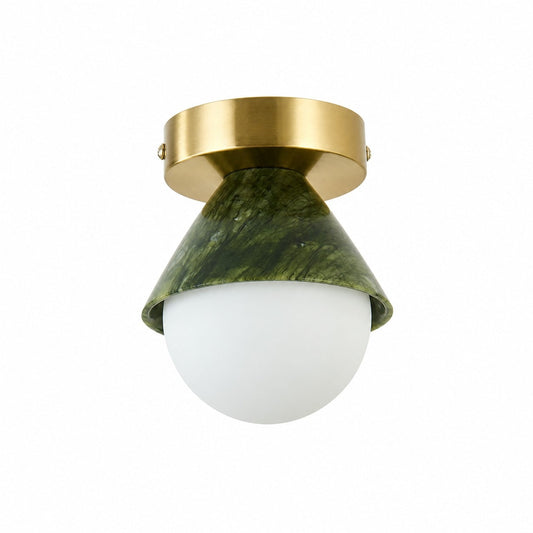 French green jade flush mount ceiling lamp SKU image