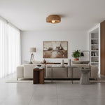 Charger l'image dans la visionneuse de la galerie, Welanery Plafonnier Tissé Naturel Minimaliste Rustique - Lampe Durable pour Cuisine ou Couloir