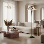 Afbeelding laden in galerijweergave, TF Astoria Art Deco Vloerlamp van Glas-in-Lood – Geometrisch Ontwerp Staande Lamp voor Woonkamer