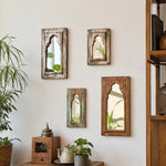 Załaduj obraz do przeglądarki galerii, Rustic Carved Wood Arch Wall Mirror image 3