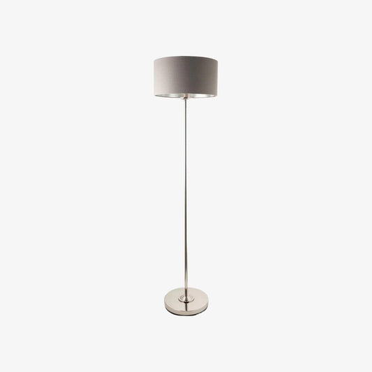 Lámpara de Piso con Pantalla de Tela en Forma de Tambor - Lámpara de Pie Contemporánea para Oficina en Casa