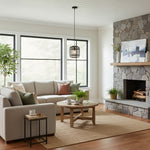 Charger l’image dans la visionneuse de la galerie, Lampe suspendue réglable en bambou Yumeko - Plafonnier à cage naturelle parfait pour les salons et salles à manger