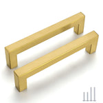 Load image into Gallery viewer, 15-Pack Modern Square Drawer Pulls – Brushed Brass Gold Handles
