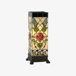 Afbeelding laden in galerijweergave, TF Angelique Art Nouveau glas-in-lood tafellamp - handgemaakt bloemmotief voor woonkamer