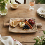 Carica l'immagine nella visualizzazione Galleria, Rustic serving tray with bread fruit and cheese on table