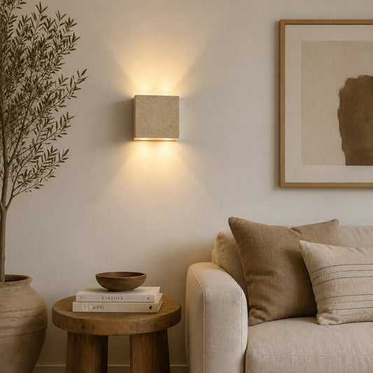 Applique murale en travertin naturel
