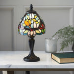 Load image into Gallery viewer, Calyra Vintage Floral Stained Glass Table Lamp — Art Deco Tiffany Style Accent Light for Bedside and Living Room