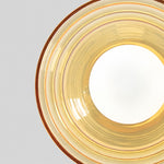 Cargar imagen en el visor de la Galería, Light Yellow Glass Pendant Light With Chrome Canopy