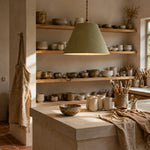 Cargar imagen en el visor de la Galería, Eaveside Skirt Vintage Fabric Shade Pendant Light - Bedroom pendant light scene