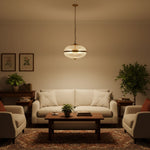 Load image into Gallery viewer, Luntra Contemporary Multi-Light Pendant with Textured Glass for Bedrooms and Hallways