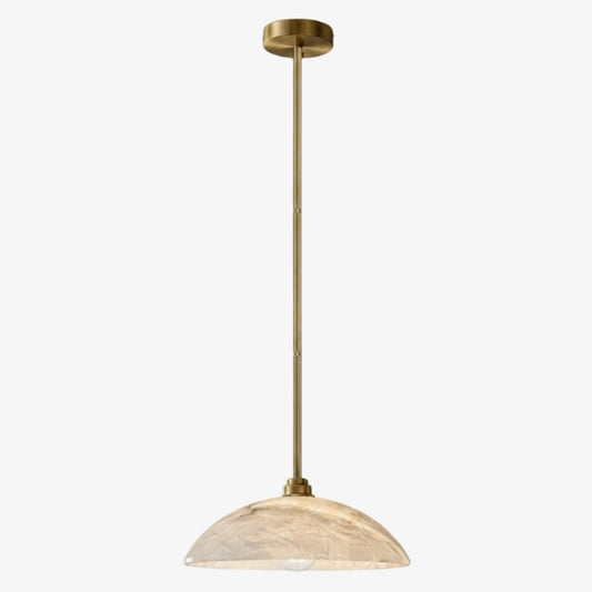 Alariv Elegant Alabaster Dome Pendant Light - Modern Stone Lighting for Dining or Living