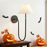 Load image into Gallery viewer, Calin Classic Sconce - Iron Wall Light with White Linen Shade