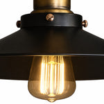Afbeelding laden in galerijweergave, Close-up of black metal shade, fixing screws, and bulb position