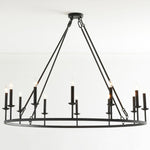 Load image into Gallery viewer, Rowan Modern Wagon Wheel Round Chandelier - Industrial Farmhouse Iron Lighting Fixture