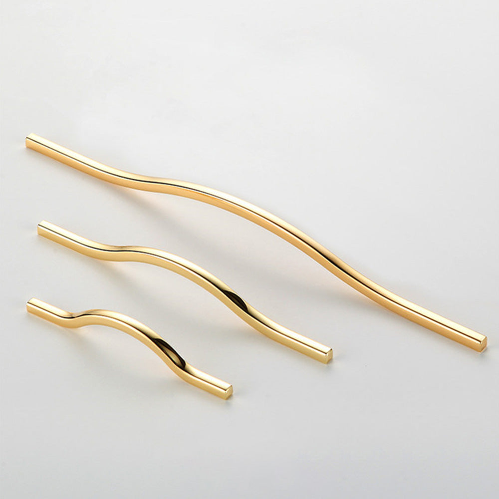 Curved Cabinet Handles – Minimalist Black Gold Cabinet Door Handle Set