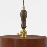 Load image into Gallery viewer, Turned dark wood suspension grip and brass-tone pendant hardware