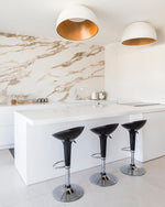 Charger l'image dans la visionneuse de la galerie, Lampe Plafonnier Duo – Luminaire Moderne en Bois Grain et Métal à Montage Affleurant pour Salon et Chambre