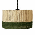 Cargar imagen en el visor de la Galería, Natural loofah fiber pendant shade in beige and moss green