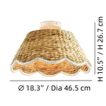 Afbeelding laden in galerijweergave, Boheemse stijl schelpvormige rotan plafondlamp met vlakke montage