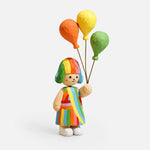 Załaduj obraz do przeglądarki galerii, Rainbow balloon girl wooden figurine full view