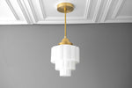 Afbeelding laden in galerijweergave, Geotower glazen hanglamp - elegante woningverlichting