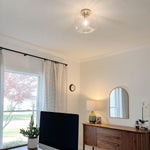 Afbeelding laden in galerijweergave, Lumivelle sculpturale opbouwlamp – moderne glazen plafondlamp