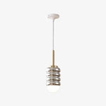 Cargar imagen en el visor de la Galería, Iron Pendant Lamp with Ribbed Shade - Cream Style Light for Bedroom