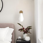 Load image into Gallery viewer, Merin Sculptural Milk Glass Geometric Wall Lamp