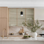 Cargar imagen en el visor de la Galería, Iron Pendant Lamp with Ribbed Shade - Cream Style Light for Bedroom