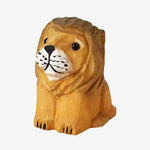 Załaduj obraz do przeglądarki galerii, Hand carved wooden lion figurine natural wood