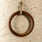 Załaduj obraz do przeglądarki galerii, Travertine wood ring wall sconce detail
