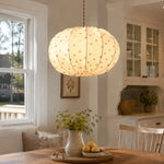 Cargar imagen en el visor de la Galería, Vintage Polka Dot Fabric Pendant Lamp