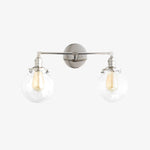 Afbeelding laden in galerijweergave, Lumio Globe glazen globe kaptafelverlichting - moderne tweelichts badkamerwandlamp