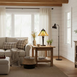 Afbeelding laden in galerijweergave, TF Dark Star Tiffany-stijl geometrische kap tafellamp voor slaapkamer en sfeerverlichting