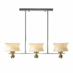 Cargar imagen en el visor de la Galería, Linear 3-light cream glass chandelier