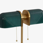 Bild in die Galerieansicht laden, Aurebron Gerippte Glas-Tischlampe – Moderne Dekorative Tischlampe mit Metallfuß für Wohnzimmer