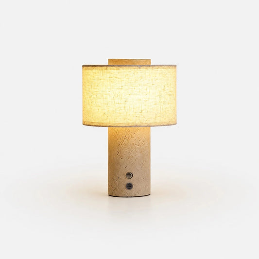 white travertine table lamp SKU image