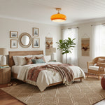 Afbeelding laden in galerijweergave, Bauvia Vintage Bauhaus Glazen Plafondlamp – Moderne Artistieke Lamp met Houten Voet voor Woonkamer N62