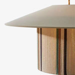 Cargar imagen en el visor de la Galería, Handwoven edge detail of fabric pendant lamp