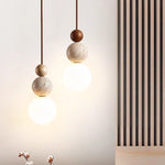 Bild in die Galerieansicht laden, Travertin Stein Creme Retro Minimalistische LED Pendelleuchte