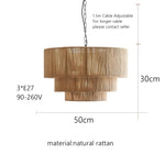 Cargar imagen en el visor de la Galería, Lámpara Colgante Elegante de Ratán Tejido en Cascada