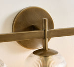 Afbeelding laden in galerijweergave, Bravira geribbelde glazen wandlamp - metalen wandlamp met heldere glazen kap