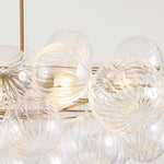 Afbeelding laden in galerijweergave, Bravira glazen bubbels kroonluchter - vintage messing ovale glazen verlichting