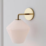 Load image into Gallery viewer, Merin Sculptural Milk Glass Geometric Wall Lamp