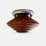 Load image into Gallery viewer, amber glass G9 ceiling light on gray background