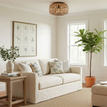 Afbeelding laden in galerijweergave, Yumeko Natuurlijke Bamboe Inbouwplafondlamp - Organisch Kooi Ontwerp Duurzaam voor Woonkamer