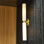 Load image into Gallery viewer, Rivora Double-Short Fluted Glass Modern Wall Light – Twin Bar Accent for Hallway & Patio
