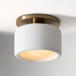 Load image into Gallery viewer, Cerova Modern Porcelain Flush Mount Ceiling Light– Elegant Ivory Shade