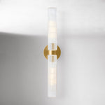 Load image into Gallery viewer, Rivora Double-Short Fluted Glass Modern Wall Light – Twin Bar Accent for Hallway & Patio